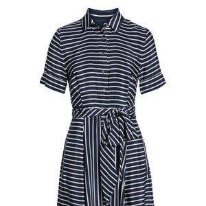 J.Crew navy/white striped a-line shirt dress